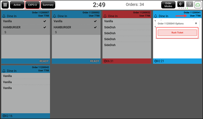 Viewing rushed orders