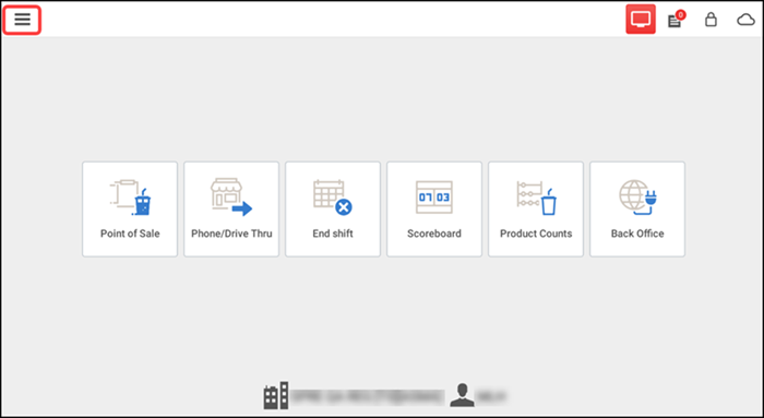 Log in to POS to view POS home screen