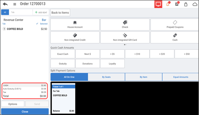 Tap Pay to view payment options