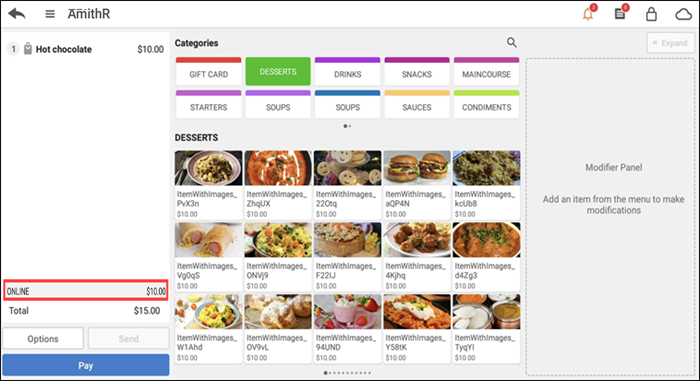 Tap the desired online order in the queue
