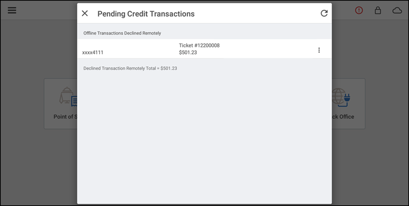Tap Pending credit