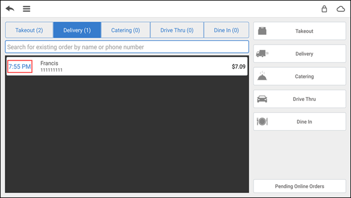 Search for customer by name or phone number