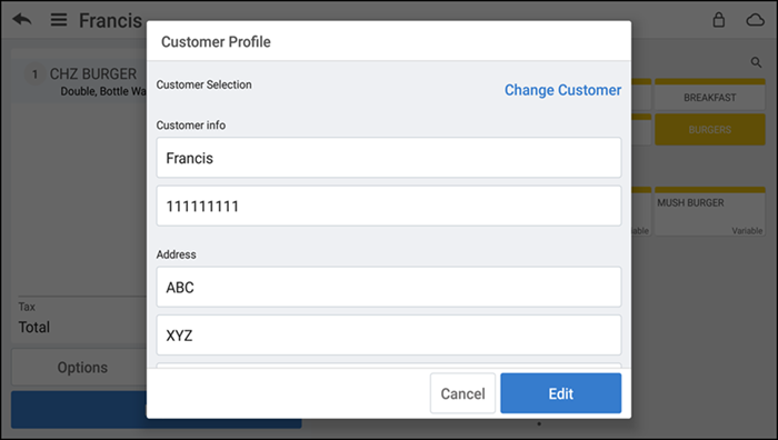 Enter customer profile information