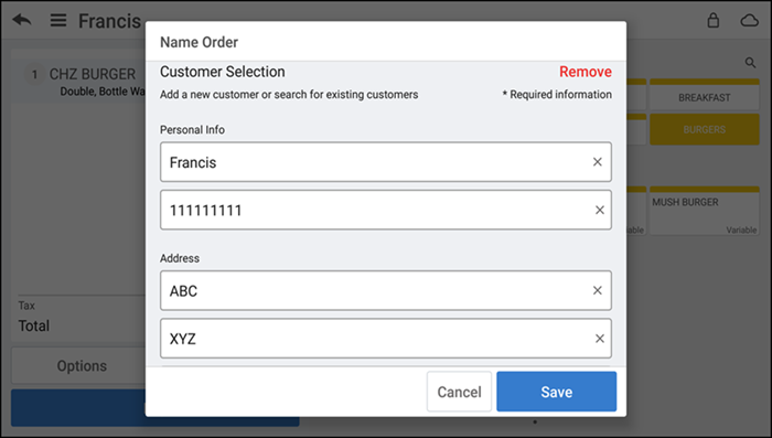 Enter customer profile information