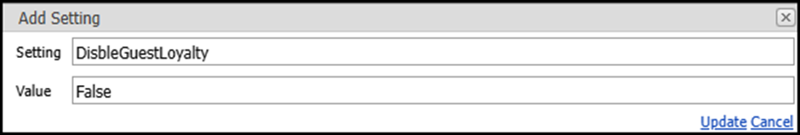 Disable Guest Loyalty Company Setting