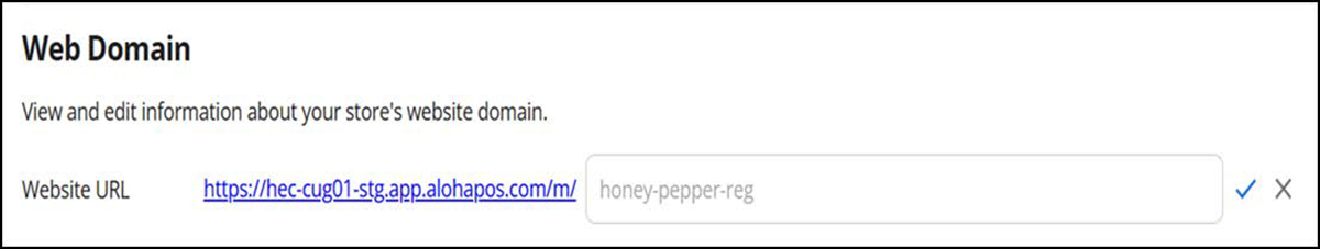 Web domain settings