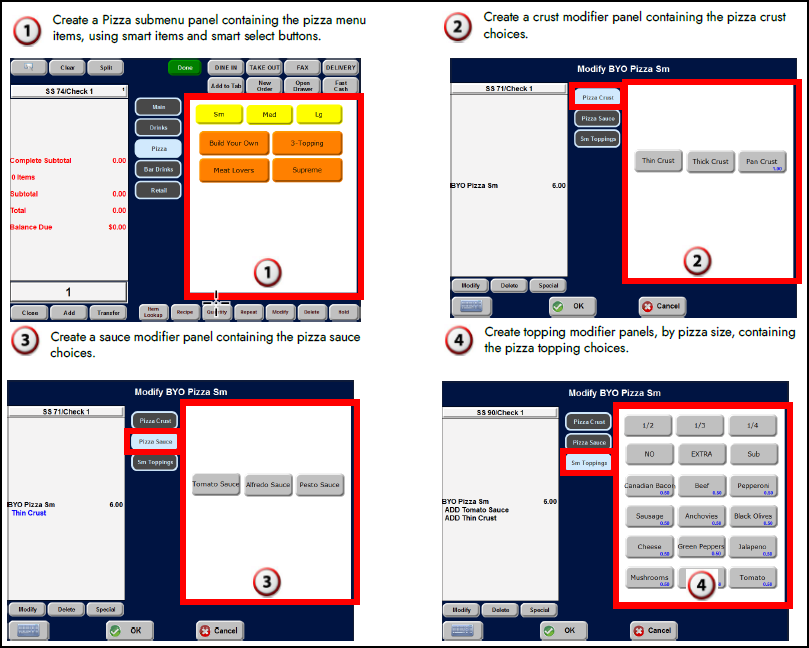 Sample overview of screen designs.