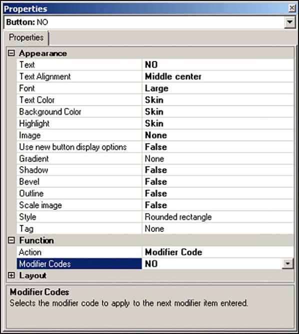 Sample of properties dialog Box modifier code.