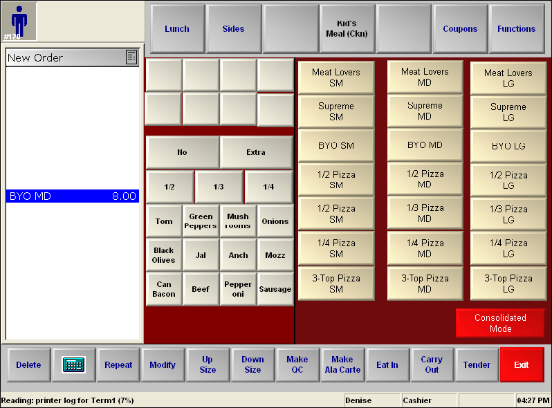  sample Topping customization screen.