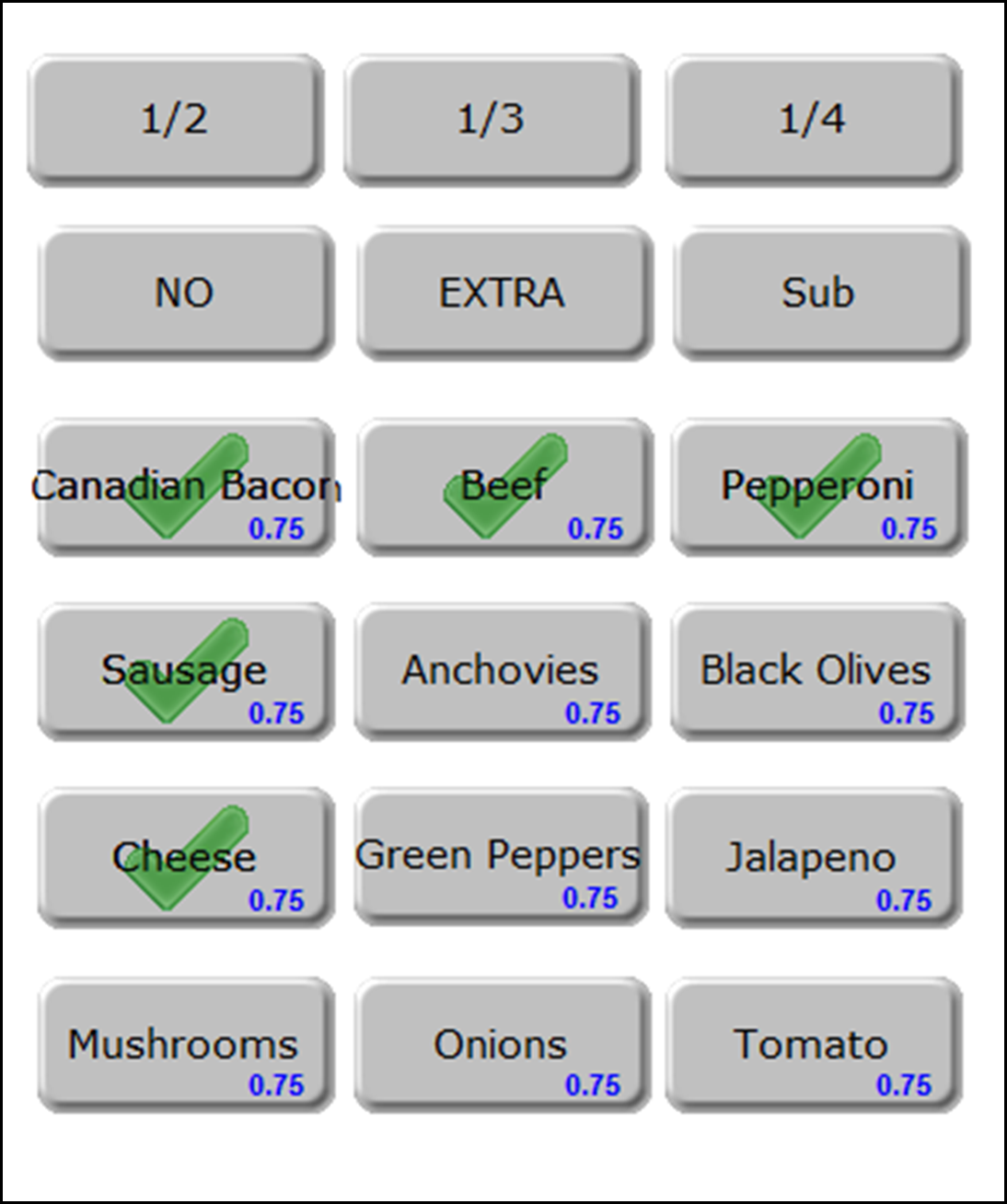 Included modifiers on FOH Modify screen