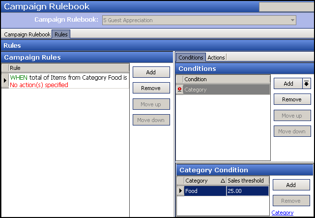 Setting Category condition