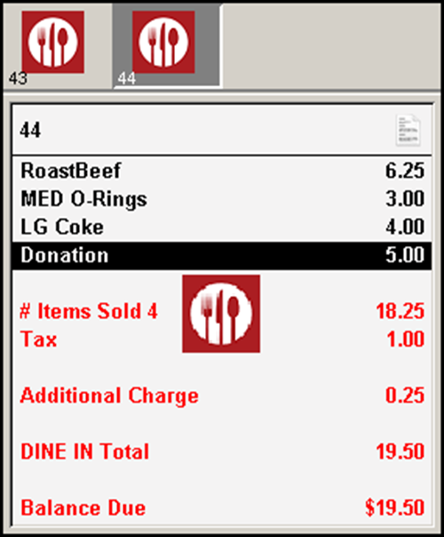 Open amount appears as donation on guest check