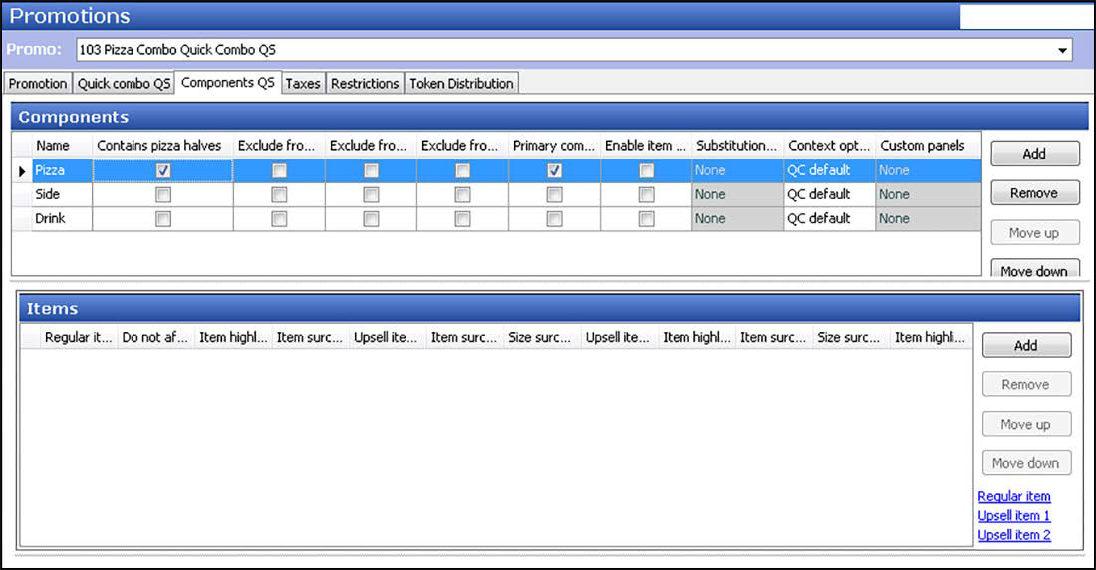 Sample components qs tab