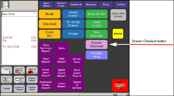 Example of Drawer Checkout button
