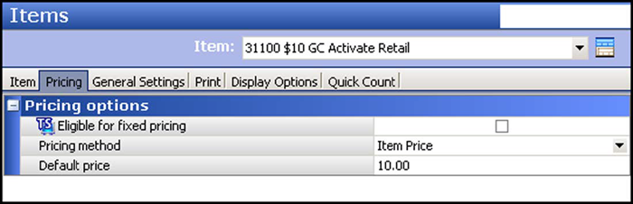 Select the Pricing tab