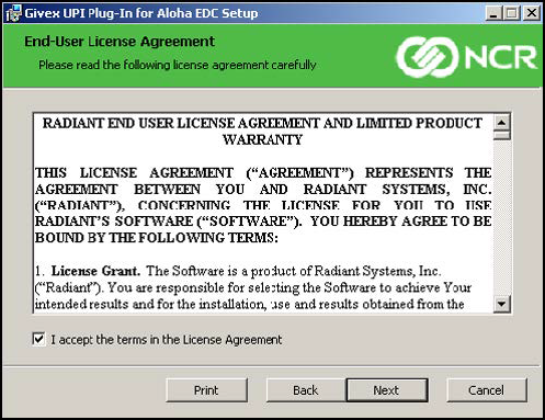 The End User License Agreement appears
