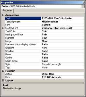 The Properties dialog box appears
