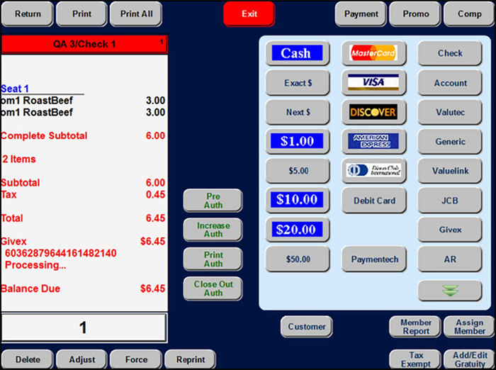 Enter the Givex gift card number