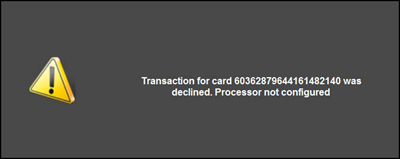 Processor not configured error message