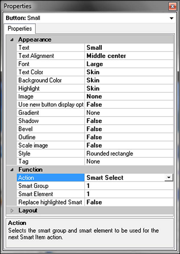 Sample of New button smart select dialog box