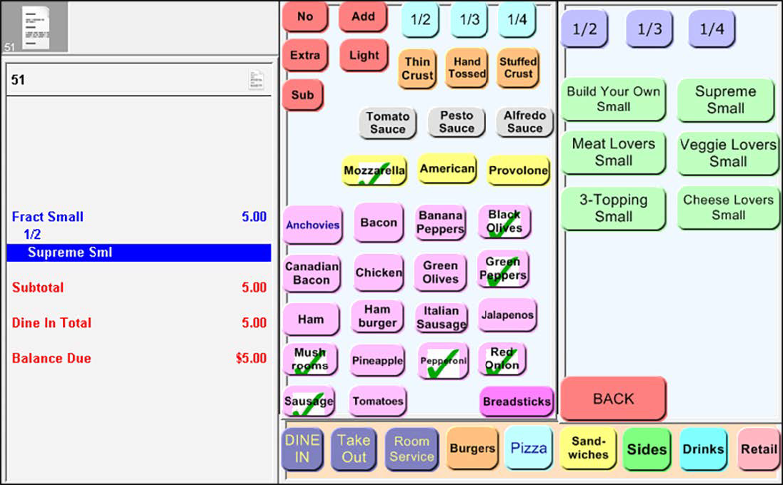 Example of one half supreme small.