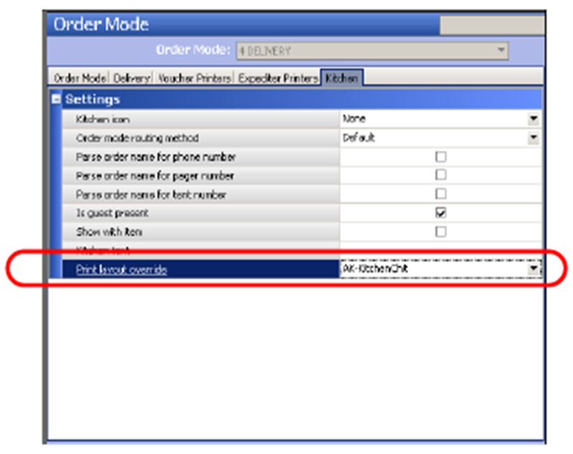 Order Modes function