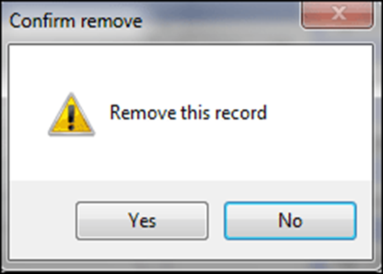 Remove record prompt