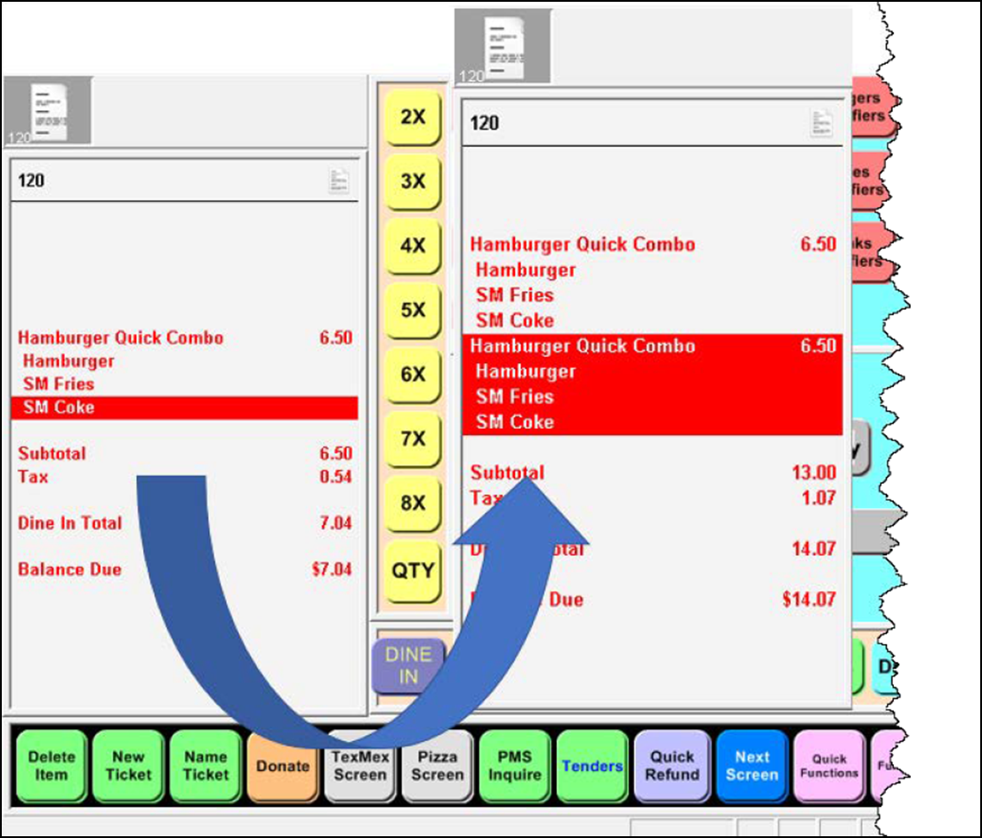 sample of Applying Repeat or Quantity of Component to Entire Quick Combo