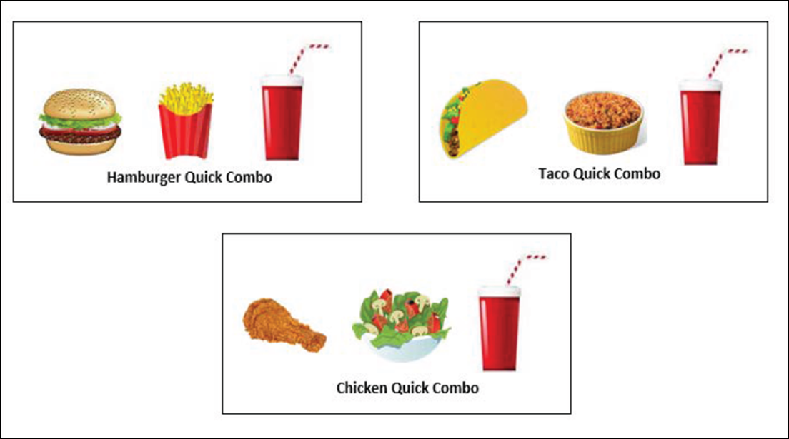 sample of assorted quick combos