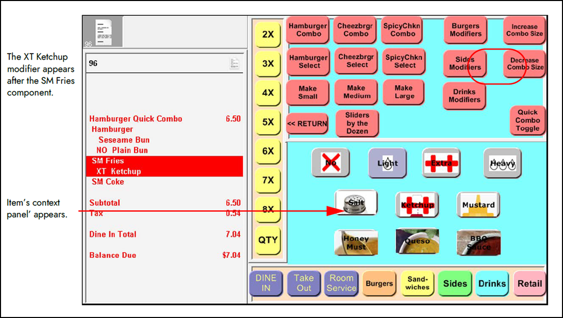 sample of item context panel