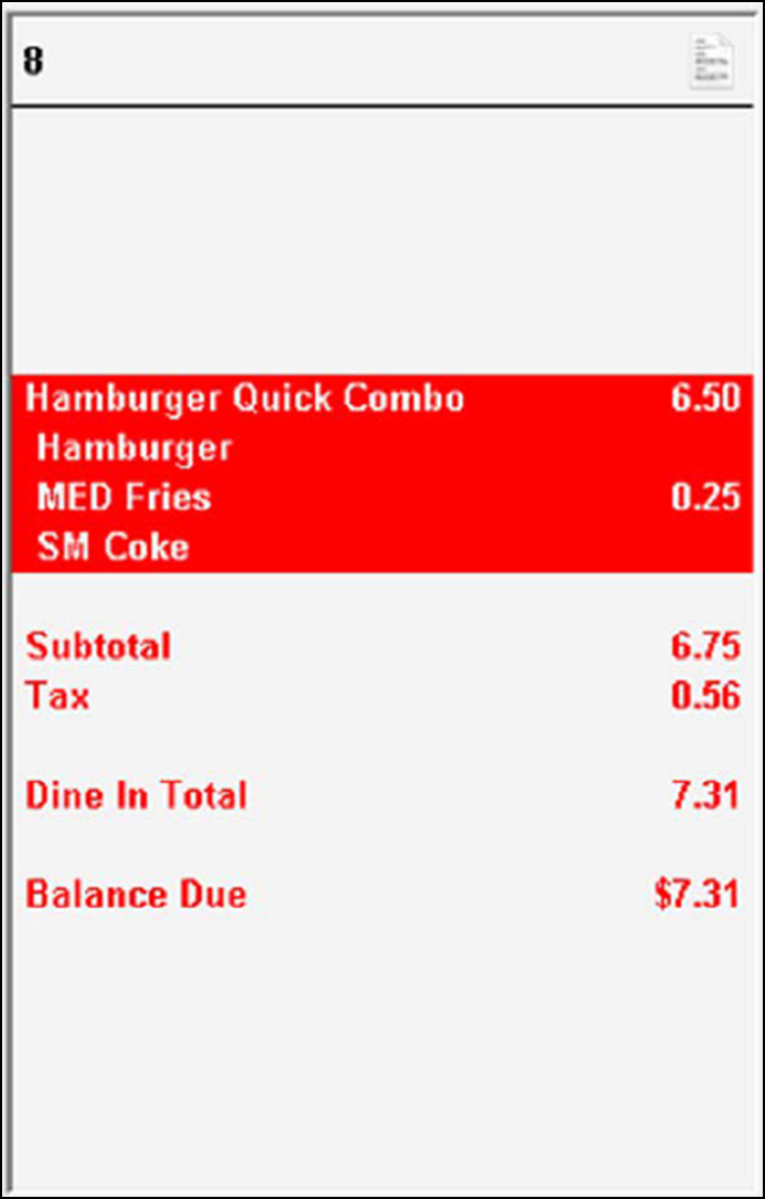 sample of Manually Entering a Size Surcharge