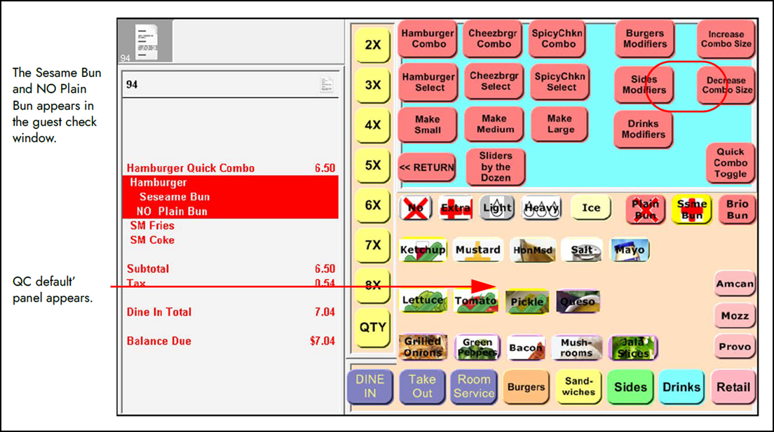 sample of QC default context panel