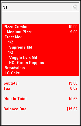 Example of quick combo fractional pizzas.