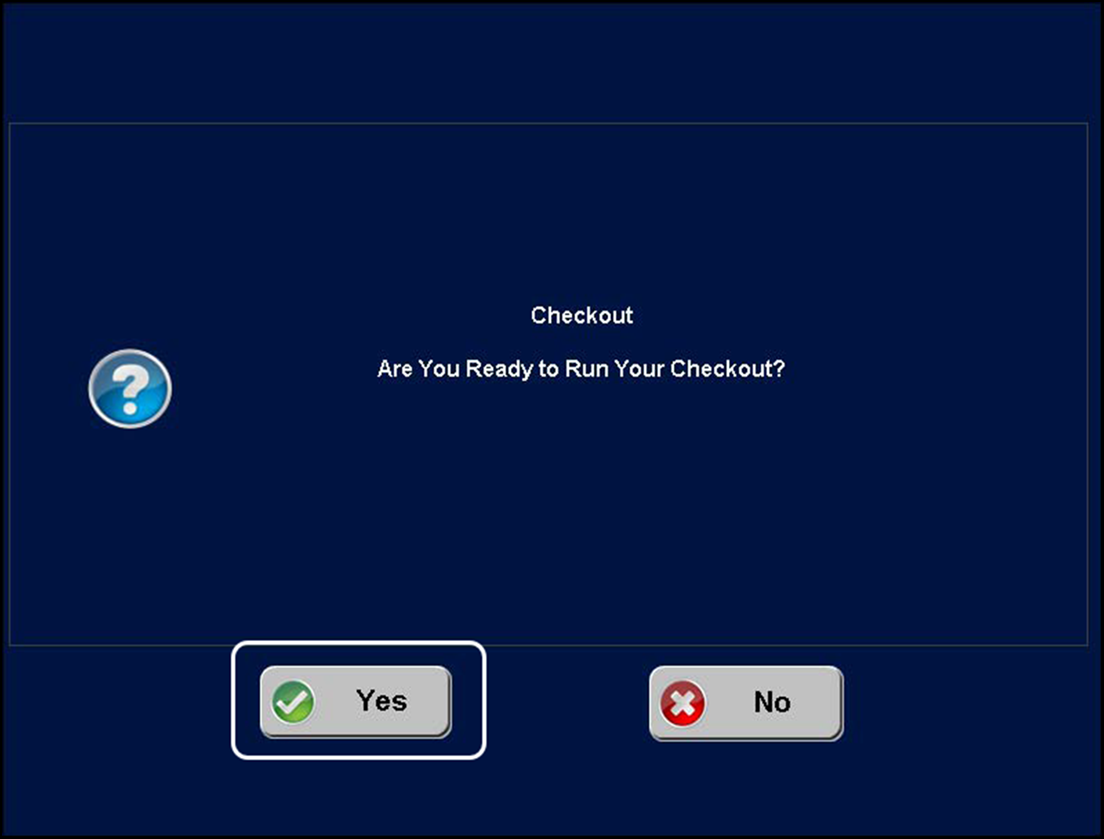 Sample run checkout screen