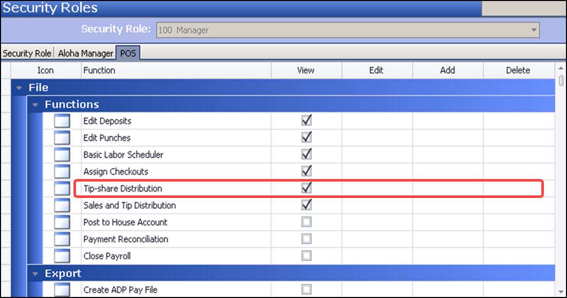 Sample file showing functions group bar