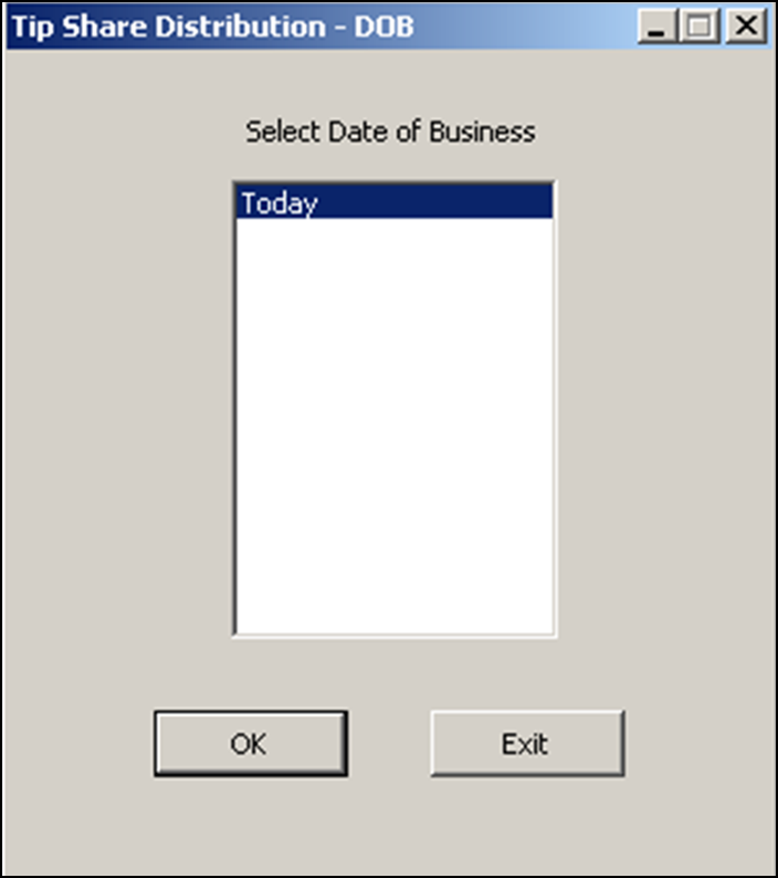 Sample DOB dialog box