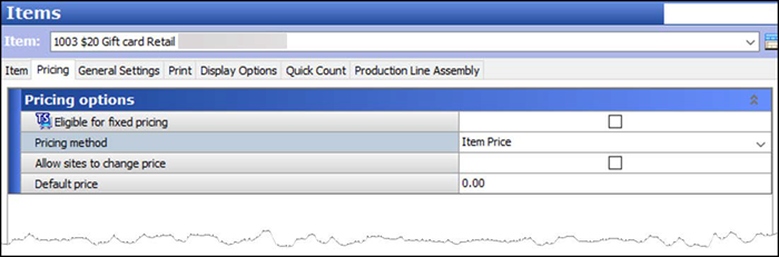 Pricing tab
