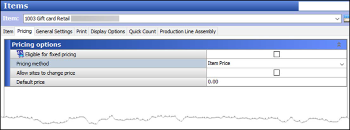 Pricing tab
