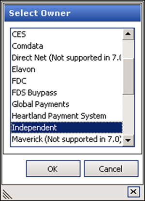 Select owner dialog box