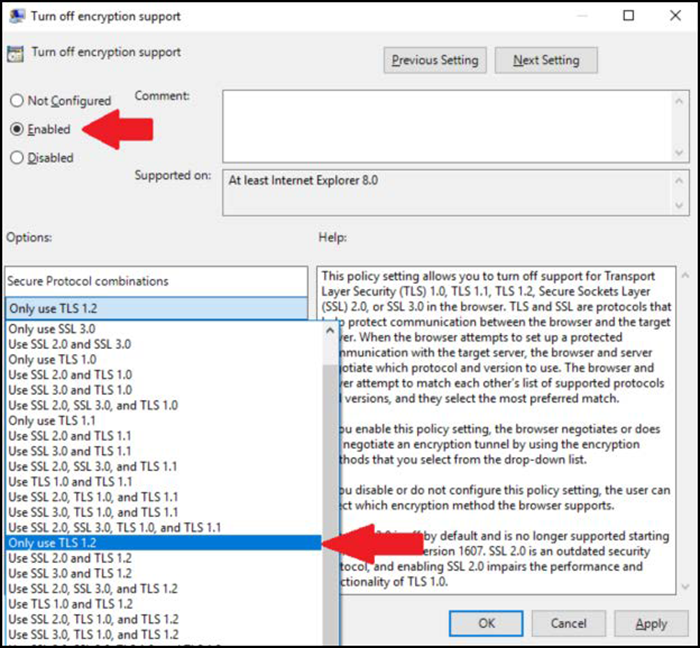 Turn off encryption support