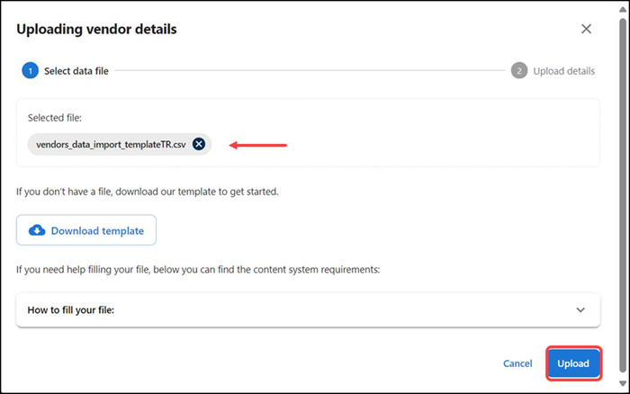 Selecting vendors file list
