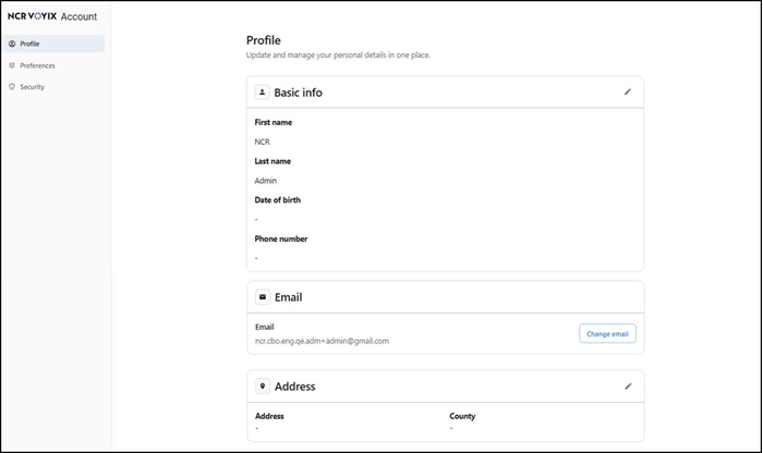 Editing the profile page