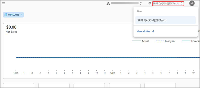 ASM Dashboard Switching between sites