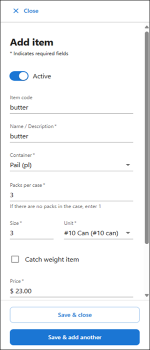 Added vendor items