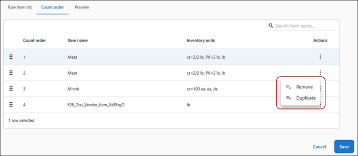 Remove or duplicate option