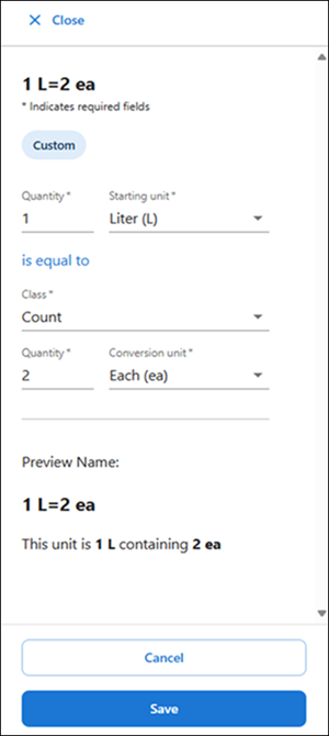 Saving the updated custom UOM