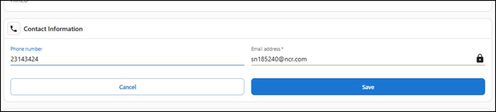 Employees contact information screen