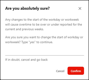 Confirmation window