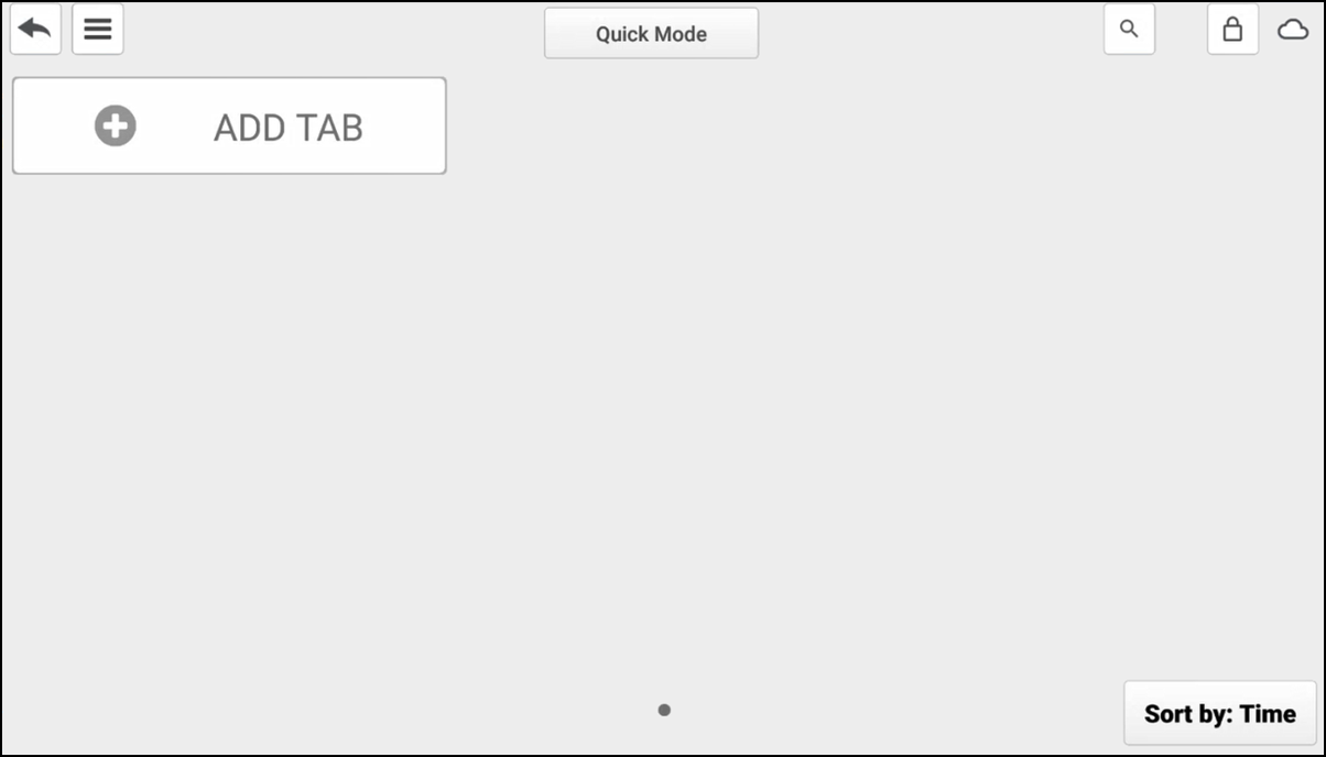 Add Tab screen