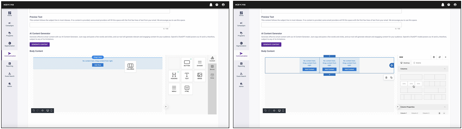 How to add a column widget